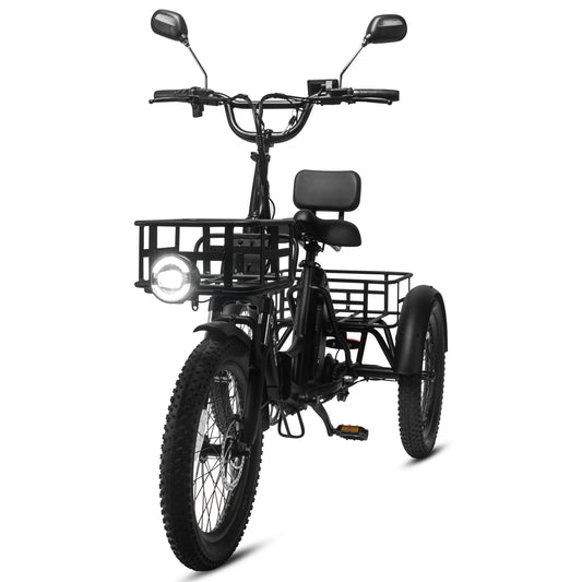 Delorean GO400-Sport Foldable Fat Tire E-Trike (Black)