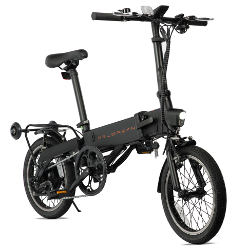 Patented triple folding e-Bike with luggage carrying wheels