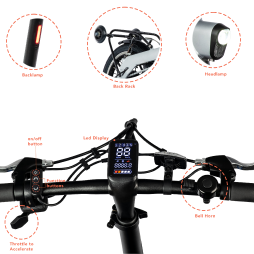 Patented triple folding e-Bike with luggage carrying wheels