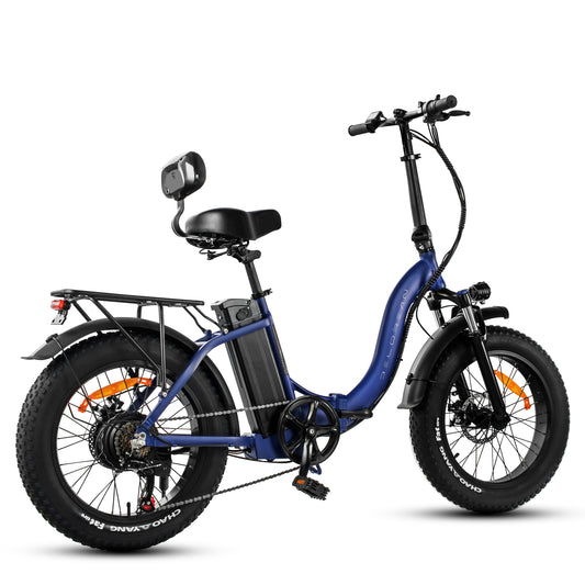Delorean DM500-Sport Foldable Fat Tire E-Bike (Blue)
